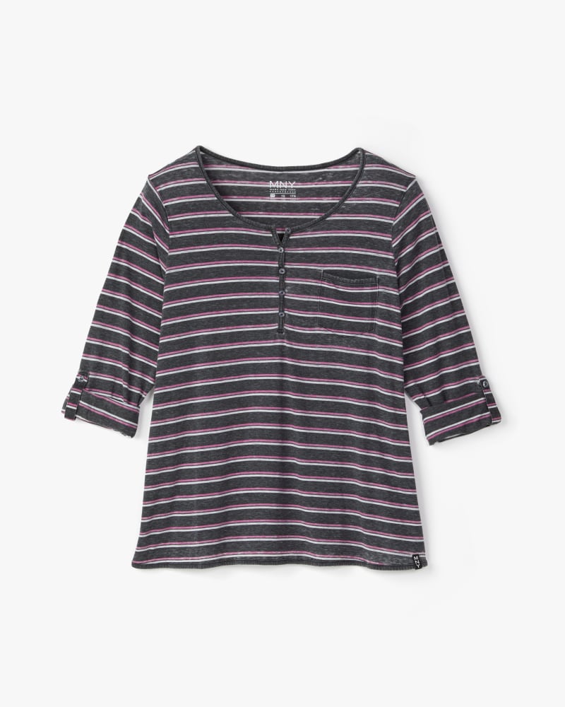 Front of plus size Cheryl Henley Top by Marc NY | Dia&Co | dia_product_style_image_id:149644